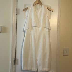 White peplum top dress